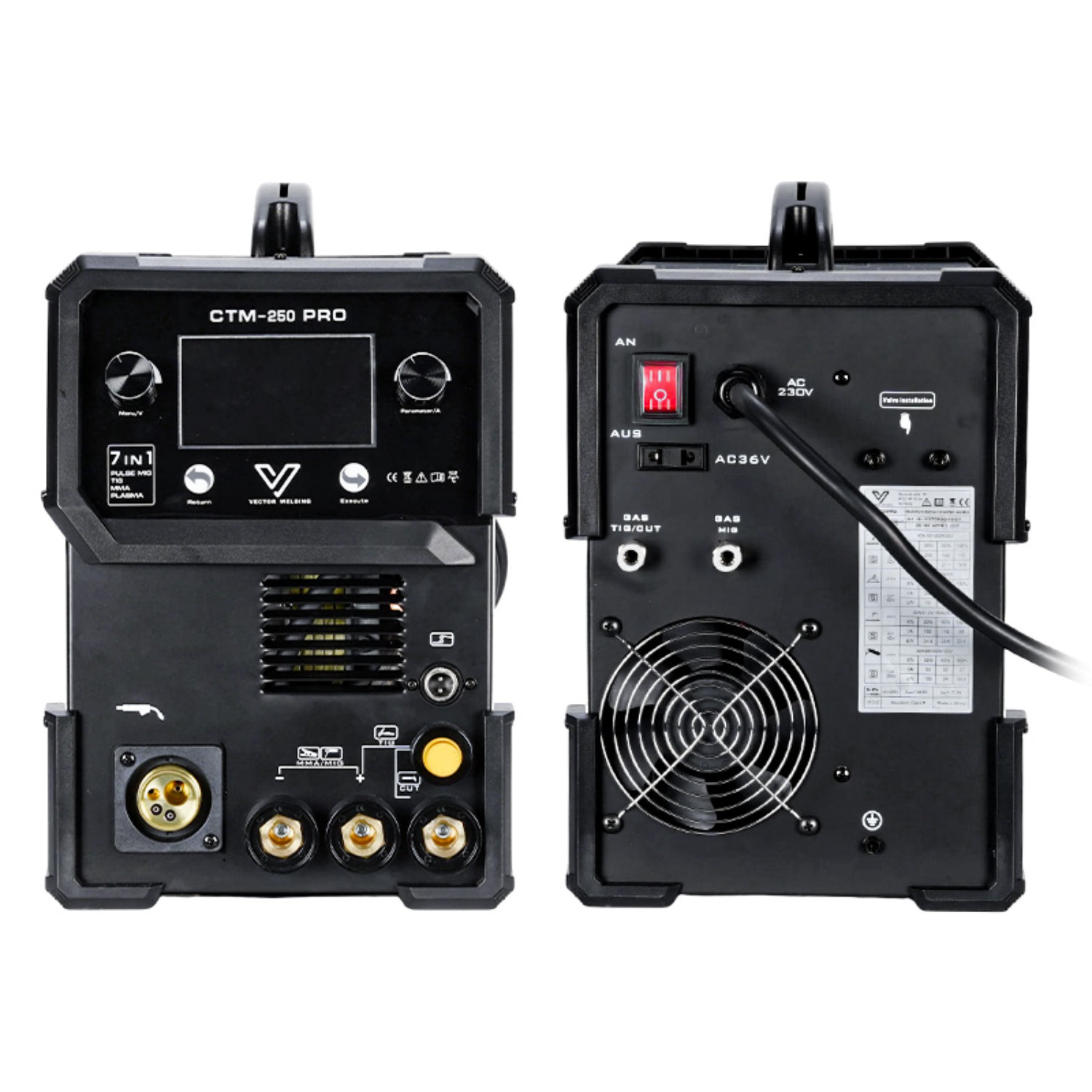 MIG/MAG Schweißgerät 200 A mit Doppelpuls – Aluminium, DC-WIG, MMA & Plasmaschneider 50 A – CTM250 PRO – Bild 5